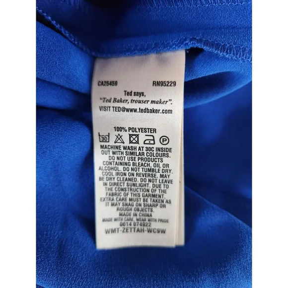 NWT Ted Baker Zettah Pleated Culotte Cropped Pants Ted 4 / US 10 Blue #1K412 - Picture 10 of 14